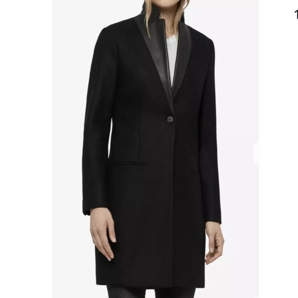 All Saints Wool and Leather Coat - Leni